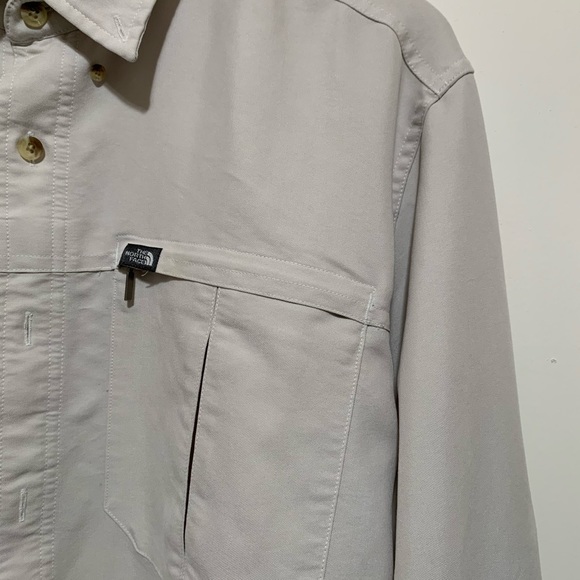 The North Face Mens Long Sleeve Button Beige Shirt - Picture 3 of 10